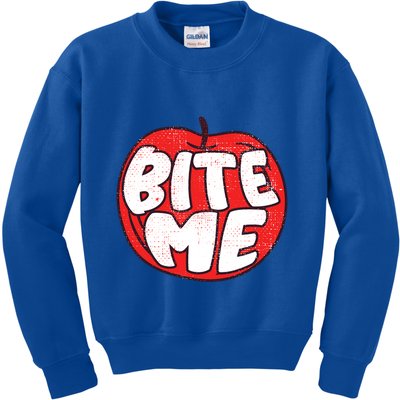 Bite Me Apple Fruit Lover Gift Kids Sweatshirt