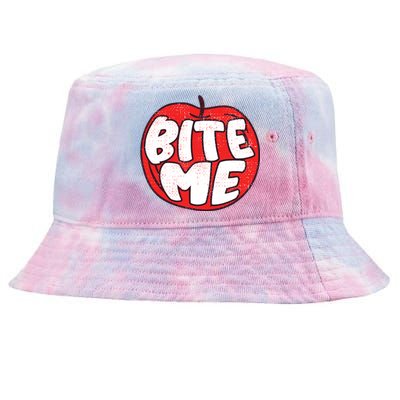 Bite Me Apple Fruit Lover Gift Tie-Dyed Bucket Hat