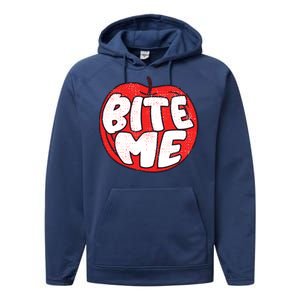 Bite Me Apple Fruit Lover Gift Performance Fleece Hoodie