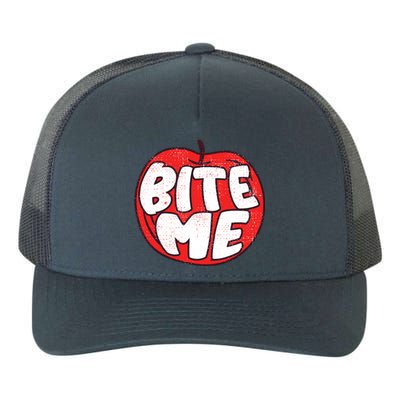 Bite Me Apple Fruit Lover Gift Yupoong Adult 5-Panel Trucker Hat