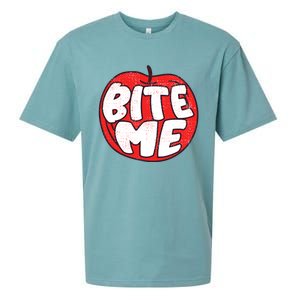 Bite Me Apple Fruit Lover Gift Sueded Cloud Jersey T-Shirt