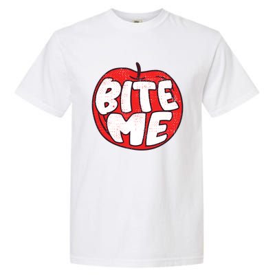 Bite Me Apple Fruit Lover Gift Garment-Dyed Heavyweight T-Shirt