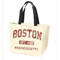 Boston Massachusetts Athletic Throwback Zip Tote Bag