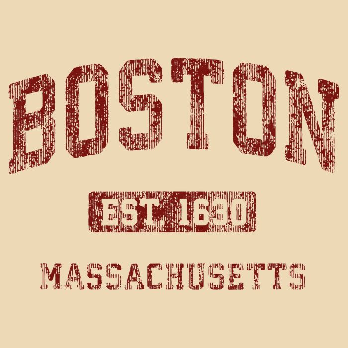 Boston Massachusetts Athletic Throwback Zip Tote Bag
