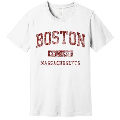 Boston Massachusetts Athletic Throwback Premium T-Shirt