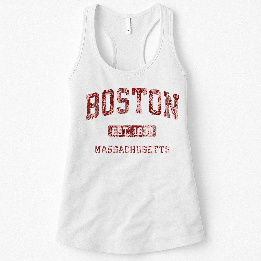 Boston Massachusetts Athletic Throwback Womens Tank Top