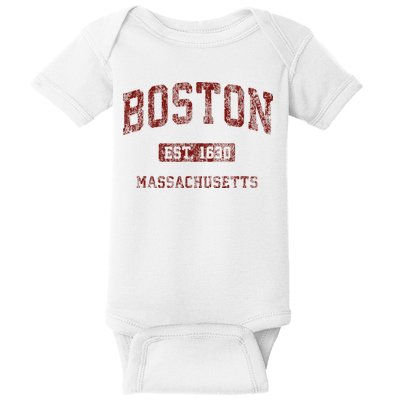 Boston Massachusetts Athletic Throwback Baby Bodysuit