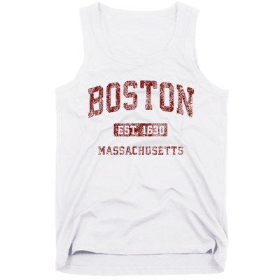 Boston Massachusetts Athletic Throwback Tank Top
