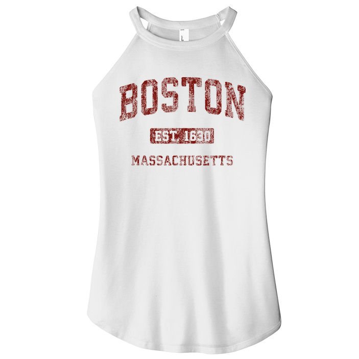 Boston Massachusetts Athletic Throwback Women's Perfect Tri Rocker Tank