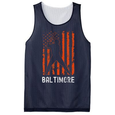 Baltimore Maryland American Flag Baseball Weathered Mesh Reversible Basketball Jersey Tank