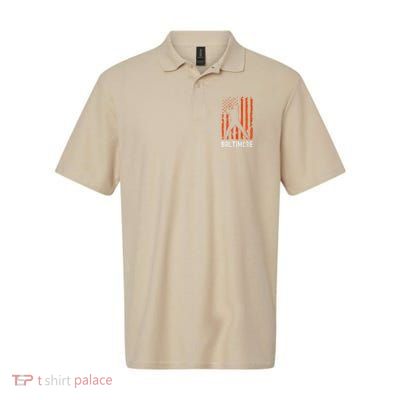 Baltimore Maryland American Flag Baseball Weathered Polo