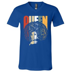 Black Magic Afro American Melanin Natural Hair Queen Gift V-Neck T-Shirt