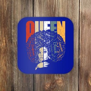 Black Magic Afro American Melanin Natural Hair Queen Gift Coaster