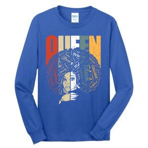 Black Magic Afro American Melanin Natural Hair Queen Gift Tall Long Sleeve T-Shirt