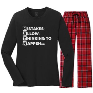 Best Math Art Calculus Algebra Math Geek Lover Women's Long Sleeve Flannel Pajama Set 