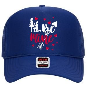 Be Mine Arrow Love Funny Awesome Valentine Gift Cool Gift High Crown Mesh Back Trucker Hat