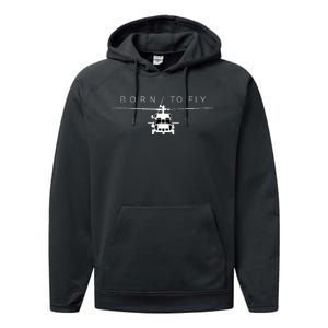 Blackhawk Military Aviation Apparel Helicopter Pilot Gift Performance Fleece Hoodie