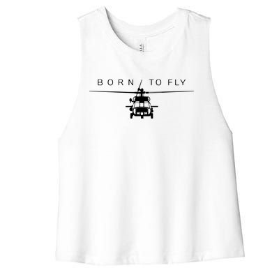 Blackhawk Military Aviation Apparel Helicopter Pilot Gift Women's Racerback Cropped Tank