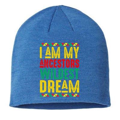 Black Month Afro American I Am My Ancestor Wildest Dream Gift Sustainable Beanie