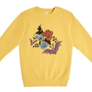 Botanical Moths And Night Flowers Premium Crewneck Sweatshirt