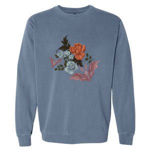 Botanical Moths And Night Flowers Garment-Dyed Sweatshirt