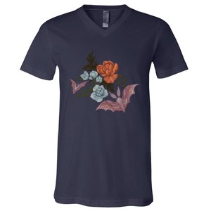 Botanical Moths And Night Flowers V-Neck T-Shirt