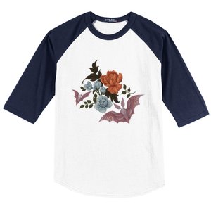 Botanical Moths And Night Flowers Baseball Sleeve Shirt