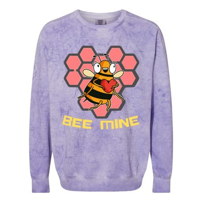 Bee Mine A Valentine's Day Gift For Beekeepers Or Bee Lovers Great Gift Colorblast Crewneck Sweatshirt