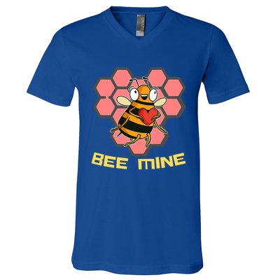 Bee Mine A Valentine's Day Gift For Beekeepers Or Bee Lovers Great Gift V-Neck T-Shirt