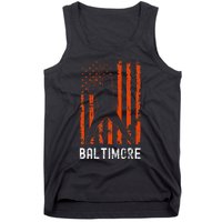 Baltimore Maryland American Flag Baseball Weathered Tank Top