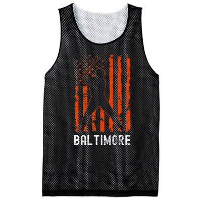 Baltimore Maryland American Flag Baseball Weathered Mesh Reversible Basketball Jersey Tank