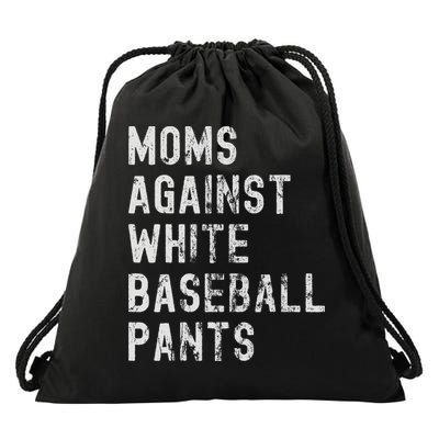 Baseball Mom Against White Baseball Pants Drawstring Bag