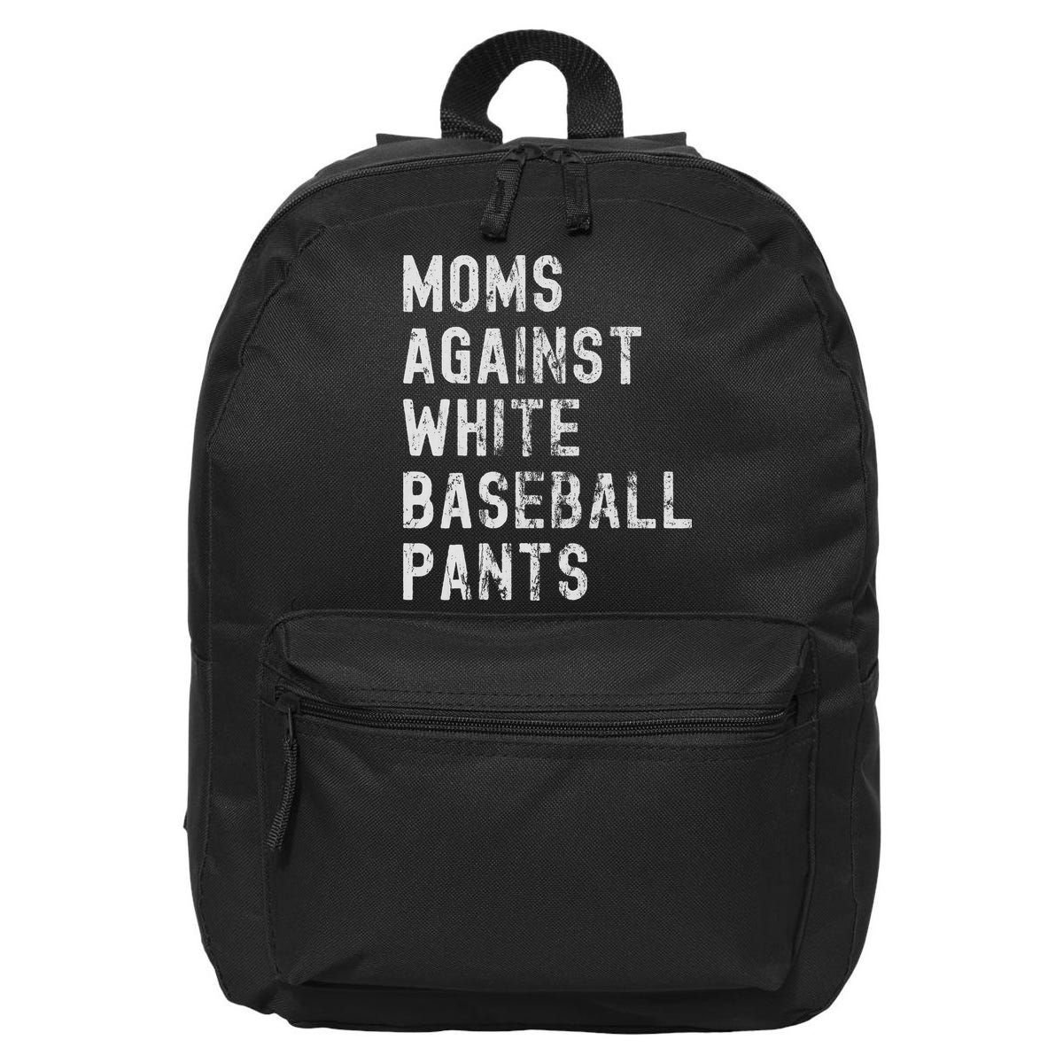 Baseball Mom Against White Baseball Pants 16 in Basic Backpack
