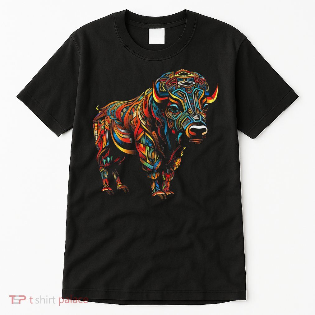 Bison Mandala Animal Motif Artwork Bison Tall T-Shirt
