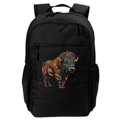 Bison Mandala Animal Motif Artwork Bison Backpack