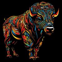 Bison Mandala Animal Motif Artwork Bison Backpack