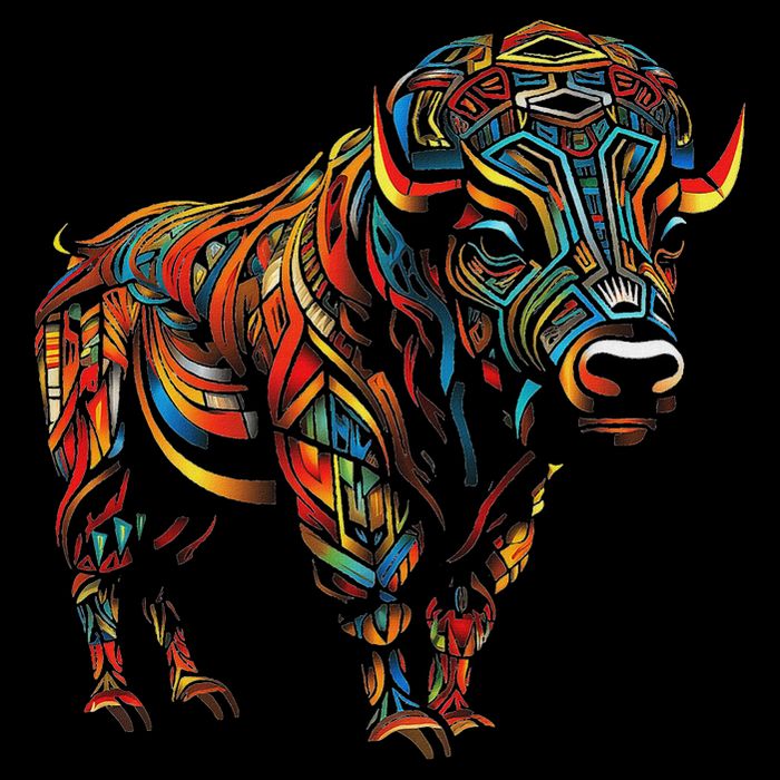 Bison Mandala Animal Motif Artwork Bison Backpack