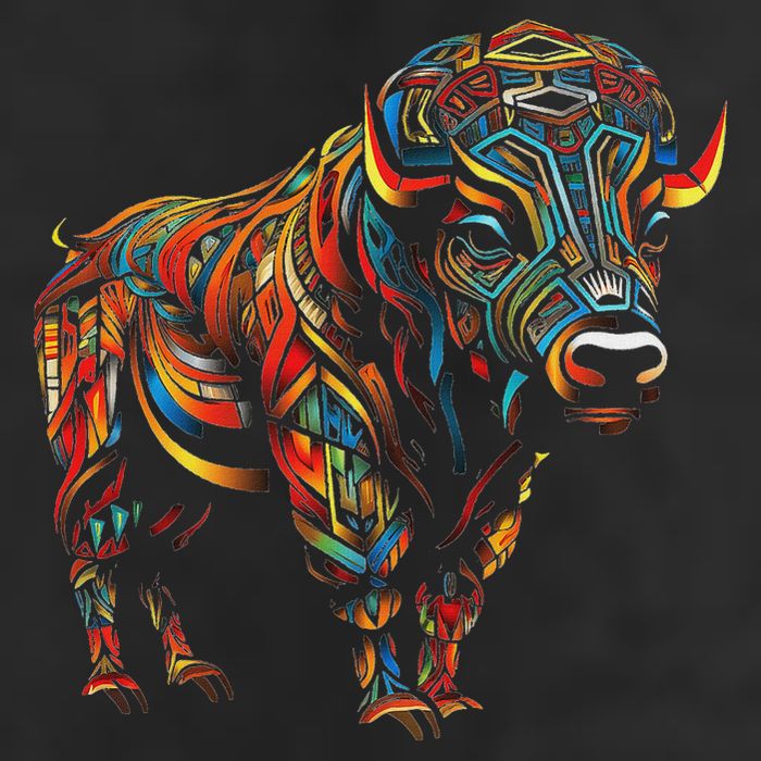 Bison Mandala Animal Motif Artwork Bison Adult Drive Performance Visor