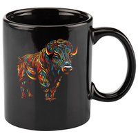 Bison Mandala Animal Motif Artwork Bison 11oz C Handle Ceramic Mug