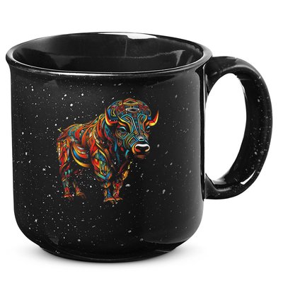 Bison Mandala Animal Motif Artwork Bison 15oz Campfire Ceramic Mug