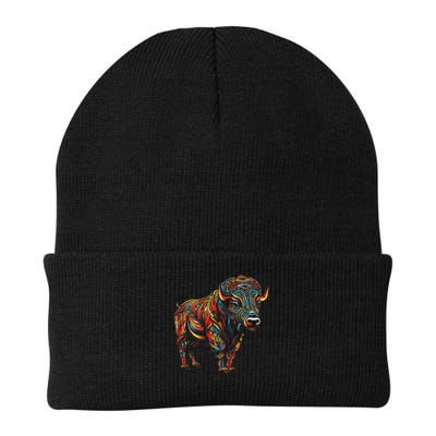 Bison Mandala Animal Motif Artwork Bison Beanie