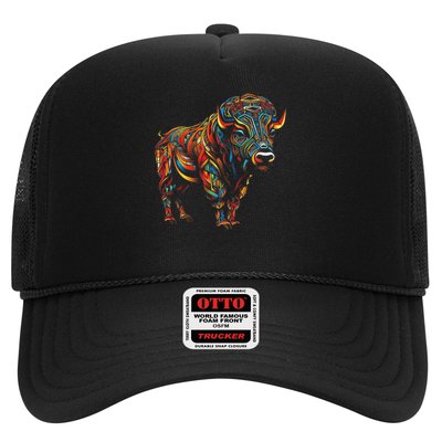 Bison Mandala Animal Motif Artwork Bison Trucker Hat
