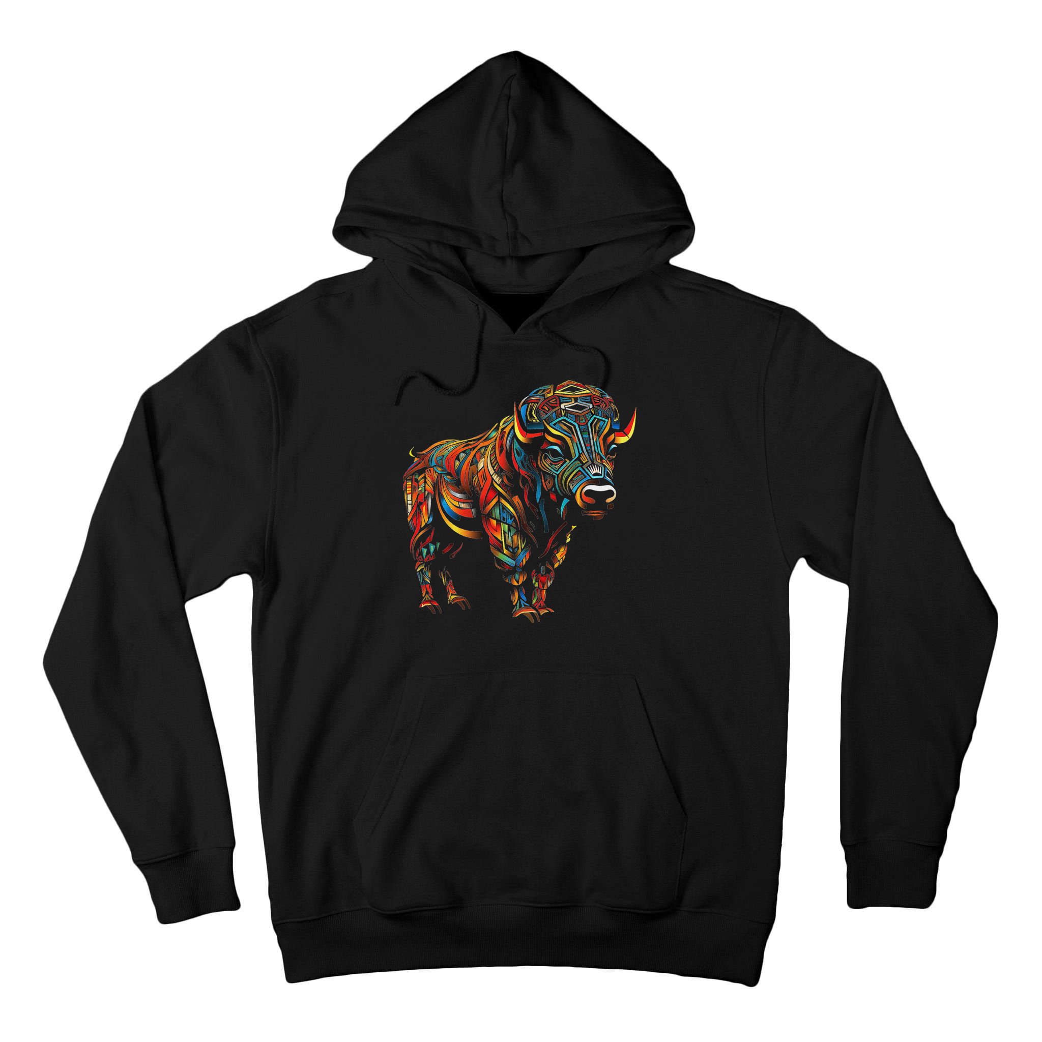 Bison Mandala Animal Motif Artwork Bison Tall Hoodie