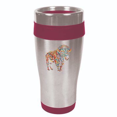 Bison Mandala Animal Motif Artwork Bison 16oz Travel Tumbler