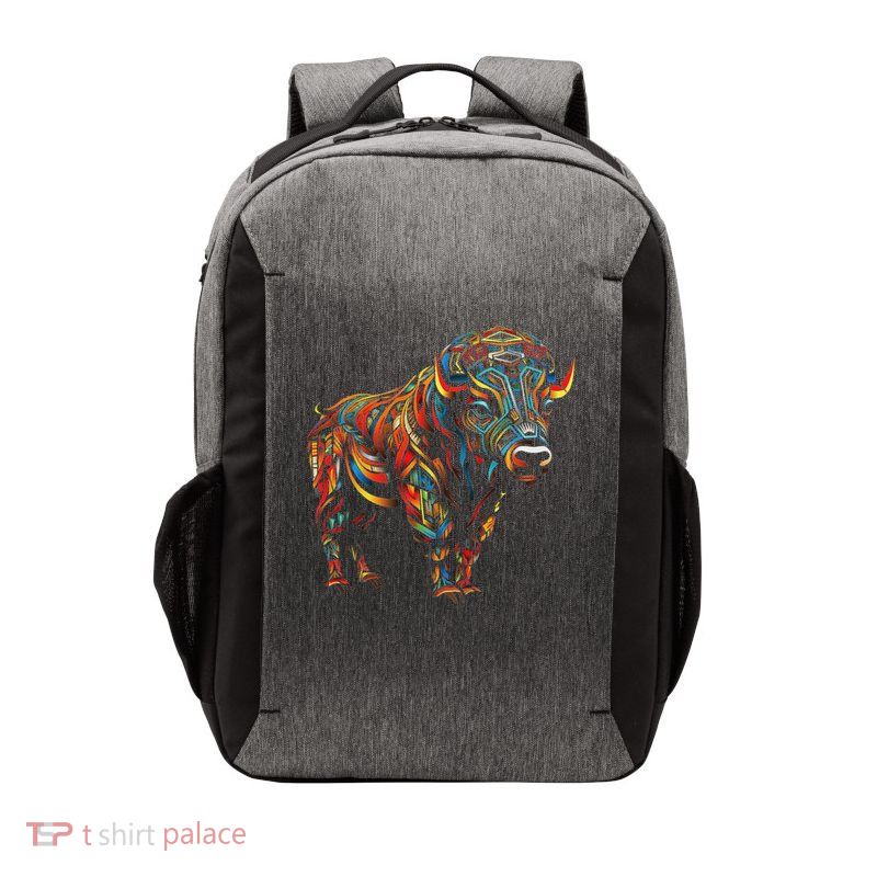 Bison Mandala Animal Motif Artwork Bison Vector Backpack