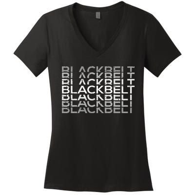 BlackBelt Martial Arts Karate Taekwondo TKD Jiu Jitsu Judo Women's V-Neck T-Shirt