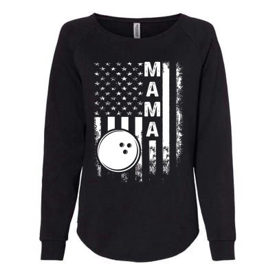 Bowling Mama American Flag Vintage Christmas Xmas Gift Womens California Wash Sweatshirt