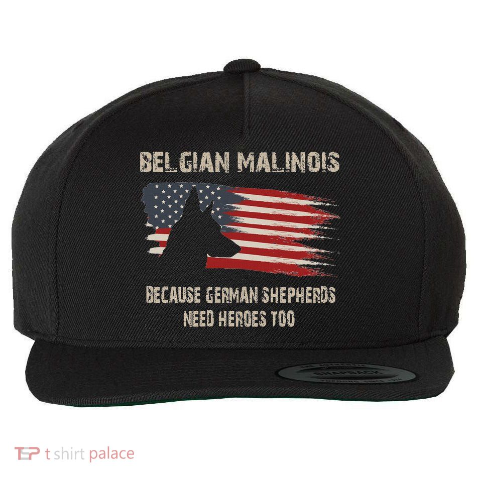 Belgian Malinois American Flag Wool Snapback Cap