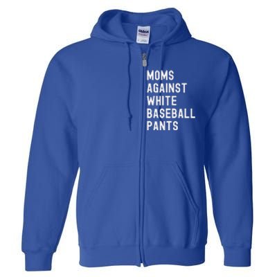 Baseball Mom Against White Baseball Pants Full Zip Hoodie