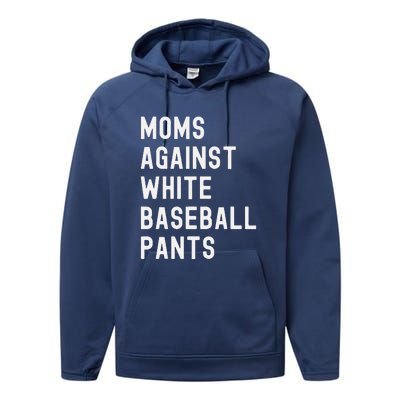 Baseball Mom Against White Baseball Pants Performance Fleece Hoodie